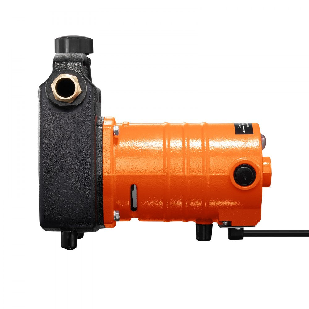VEVOR Cast Iron Water Transfer Pump, 115V AC 1600 GPH 1/2HP, Portable Electric Utility Pump with Carbon Brush, Filter, Brass Connectors, for Garden, Rain Barrel, Pool, Pond, Hot Tub, Aquarium Draining