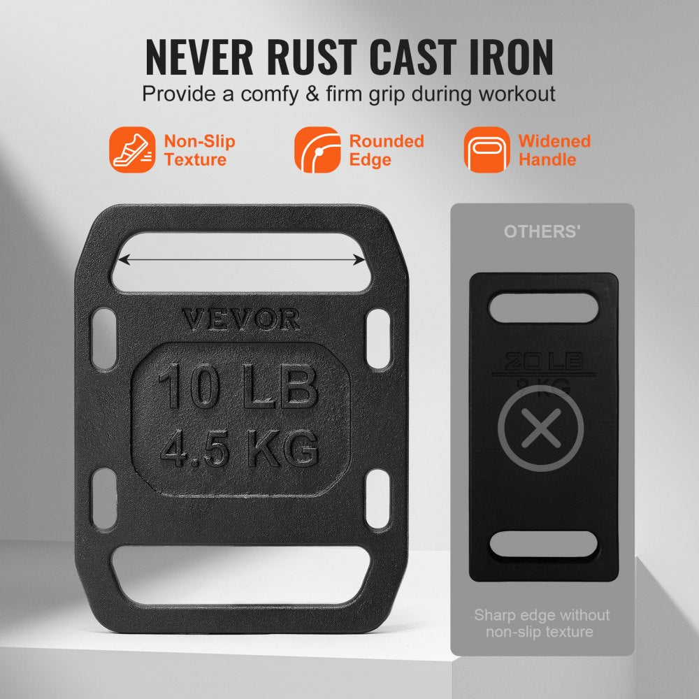 VEVOR Cast Iron Ruck Weights,  10LB Pair Ruck Plate, Weighted Weights for Rucking, Adjustable Ruck Plate with Straps, for Rucking, Swings, Squat, Strength Training, Weightlifting, Fitness Workout