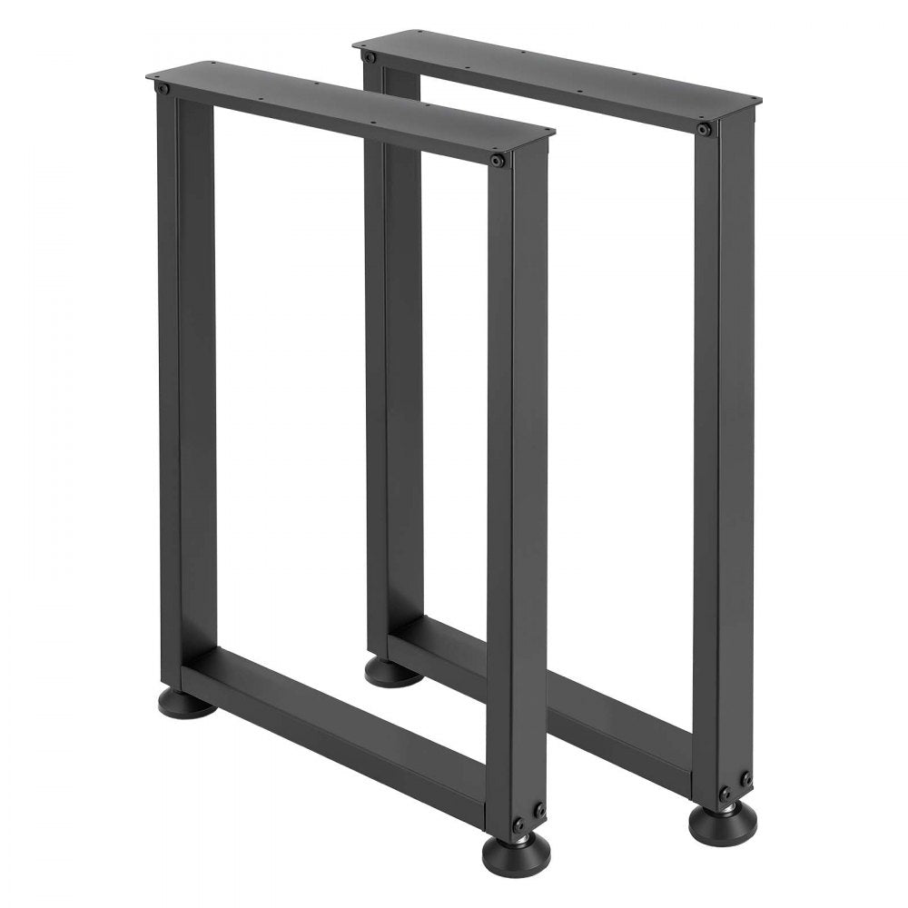 VEVOR Table Legs, 29.1" H x 17.7" W Square Steel Furniture Legs, Modular Design, Easy Assembly, 2204 lbs Max Load Heavy Duty, for Home Office Desk, Workbenches, Dinner Bar Tables, Set of 2, Black