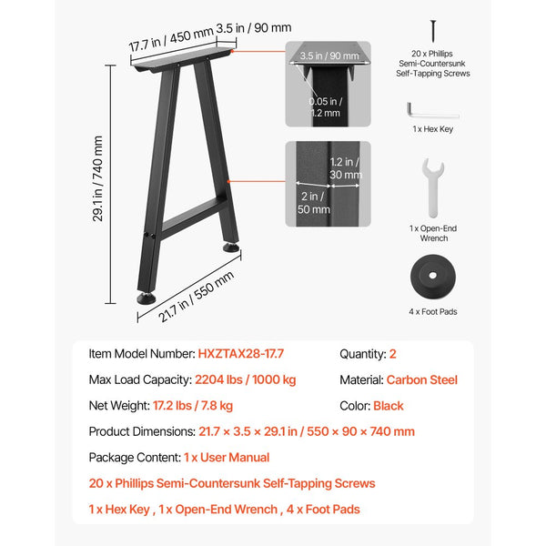 Vevor Table Legs 29.1