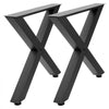 VEVOR Table Legs, 29.5" H x 31.1" W Steel Furniture Legs, Modular Design, Easy Assembly, 2204 lbs Max Load Heavy Duty, for Home Office Desk, Coffee Dinner Bar Tables, Workbench,2 PCS, X Frame, Black