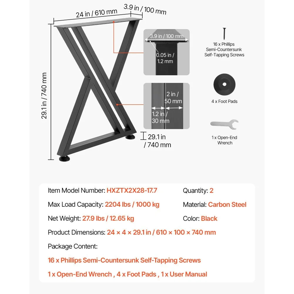 Vevor Table Legs 29.1
