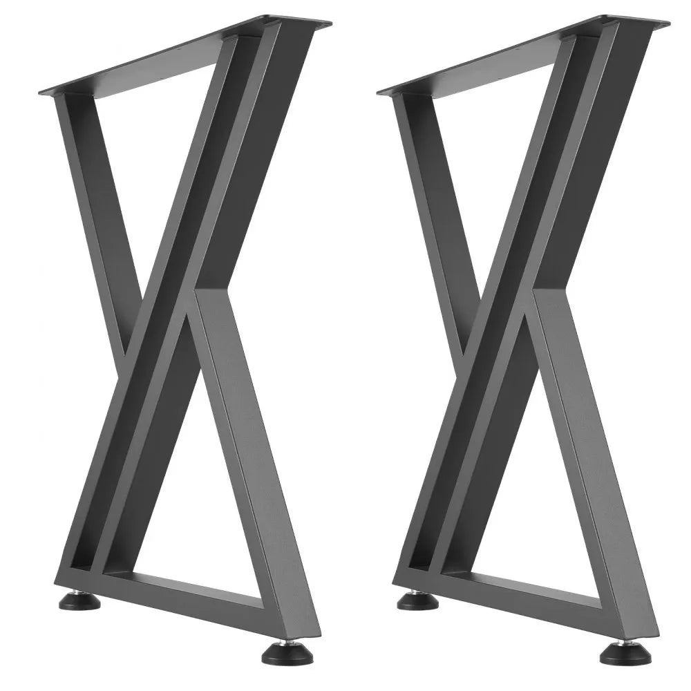 VEVOR Table Legs, 29.1" H x 24" W Steel Furniture Legs, 2204 lbs Max Load Heavy Duty, Easy Installation, Sturdy & Stable for Home Office Desk DIY, Coffee Dinner Bar Tables, Workbench,Set of 2, Black
