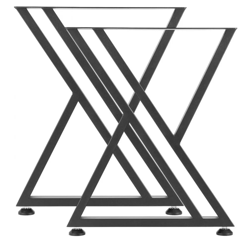 VEVOR Table Legs, 29.1" H x 24" W Steel Furniture Legs, 2204 lbs Max Load Heavy Duty, Easy Installation, Sturdy & Stable for Home Office Desk DIY, Coffee Dinner Bar Tables, Workbench,Set of 2, Black