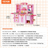 VEVOR Kids Kitchen Playset, 3-in-1 Toddler Kitchen with Simulated Spray, Sounds and Lights, Play Kitchen Set with 74 PCS Cooking Accessory Set for Toddlers, Preschoolers, Children Ages 3-8, Pink