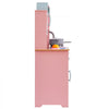 VEVOR Play Kitchen for Kids, Wooden Toy Kitchen Set with Lights and Sounds, Toddler Kitchen with Ice Maker, Oven, Sink, Microwaves, Fridge and Utensil and Fruit Accessory for Toddlers ages 3-8,Pink
