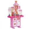 VEVOR Kids Kitchen Playset, Toddler Kitchen with Cooking Stove with Steam, Sounds and Lights, Play Kitchen Set with 48 PCS Cooking Accessory Set for Toddlers, Preschoolers, Children Ages 3-5, Pink