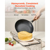 VEVOR Cast Iron Skillet, 3-Piece Frying Pan Set (8, 10, 12 in), Nonstick Skillets with Detachable Wood Handle, Pre-Seasoned Chef's Pan, Kitchen Cookware for Gas, Electrical, and Induction, Black