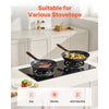 VEVOR Cast Iron Skillet, 3-Piece Frying Pan Set (8, 10, 12 in), Nonstick Skillets with Detachable Wood Handle, Pre-Seasoned Chef's Pan, Kitchen Cookware for Gas, Electrical, and Induction, Black