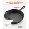 VEVOR Cast Iron Skillet, 4-Piece Frying Pan Set (6, 8, 10, 12 in), Skillets with Heat-Resistant Silicone Handle, Pre-Seasoned Chef's Pan, Kitchen Cookware, for Oven, Gas, Electrical, Induction, Black