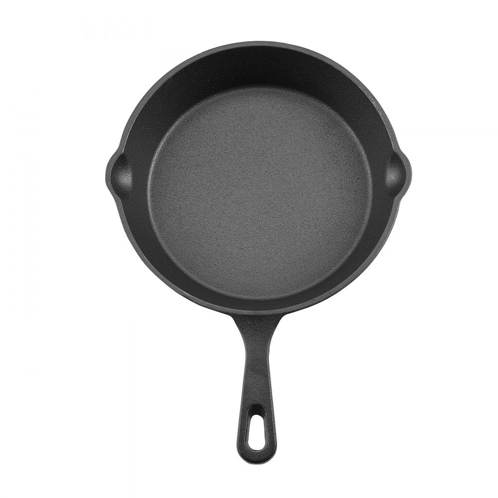 VEVOR Cast Iron Skillet, 4-Piece Frying Pan Set (6, 8, 10, 12 in), Skillets with Heat-Resistant Silicone Handle, Pre-Seasoned Chef's Pan, Kitchen Cookware, for Oven, Gas, Electrical, Induction, Black