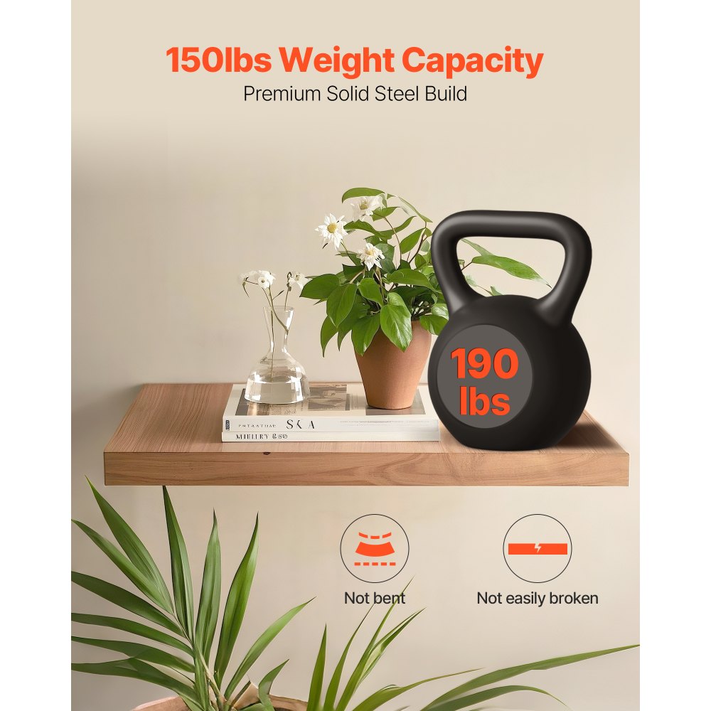 VEVOR Floating Shelf Bracket 1 Pack, 190 lbs/86 kg Weight Capacity, 34x6.2x1.5 inch / 863.6x157.4x38.1 mm, Heavy Duty Hidden Shelf Brackets Support, Wall Mounting Invisible Floating Shelves Bracket