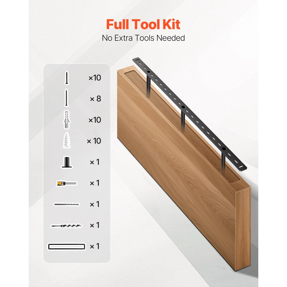 VEVOR Floating Shelf Bracket 1 Pack, 190 lbs/86 kg Weight Capacity, 34x6.2x1.5 inch / 863.6x157.4x38.1 mm, Heavy Duty Hidden Shelf Brackets Support, Wall Mounting Invisible Floating Shelves Bracket