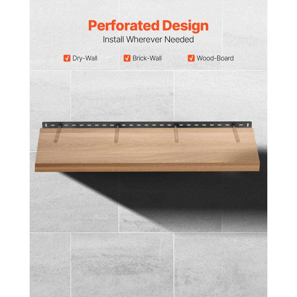 VEVOR Floating Shelf Bracket 1 Pack, 230 lbs/104 kg Weight Capacity, 43x6.2x1.5 inch / 1092.2x157.4x38.1 mm, Heavy Duty Hidden Shelf Brackets Support, Wall Mounting Invisible Floating Shelves Bracket