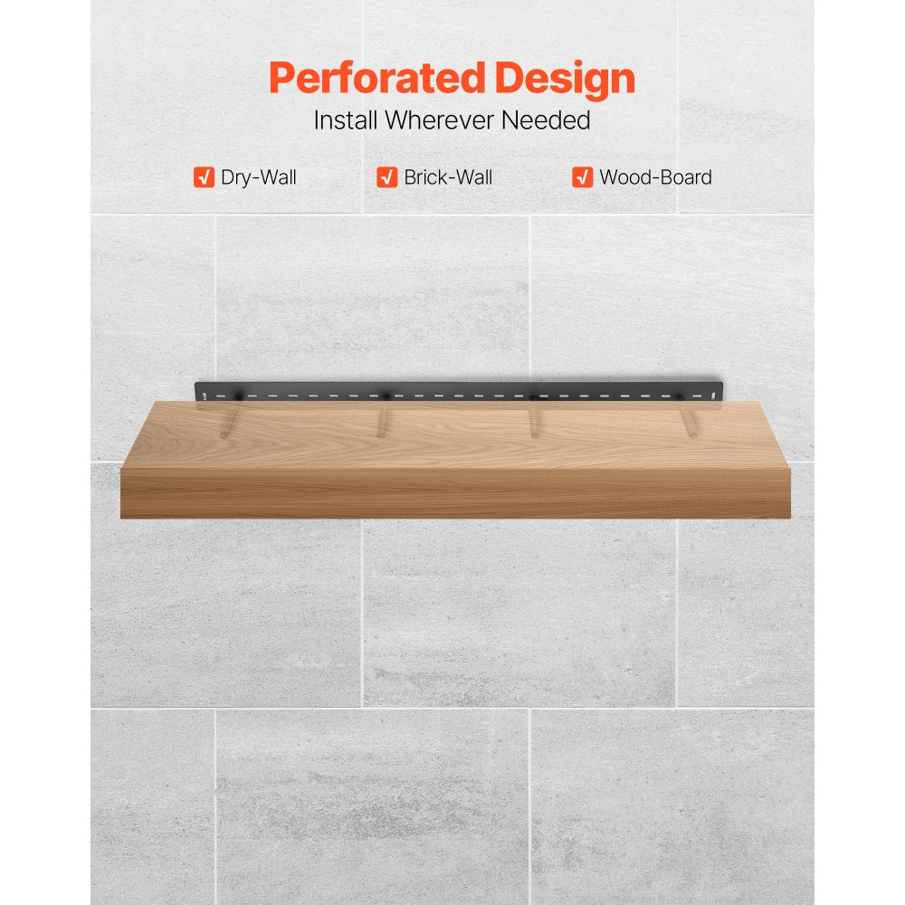 VEVOR Floating Shelf Bracket 1 Pack, 230 lbs/104 kg Weight Capacity, 46x6.2x3 inch / 1168.4x157.4x76.2 mm, Heavy Duty Hidden Shelf Brackets Support, Wall Mounting Invisible Floating Shelves Bracket