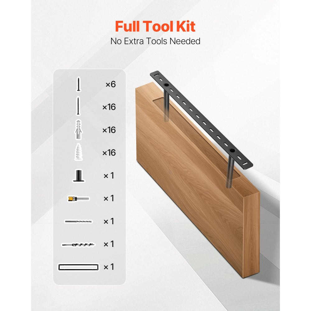 VEVOR Floating Shelf Brackets 2 Pcs, 150 lbs/68 kg Weight Capacity, 22x6.2x1.5 inch / 558.4x157.4x38.1 mm, Heavy Duty Hidden Shelf Brackets Support, Wall Mounting Invisible Floating Shelves Bracket
