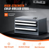 VEVOR Three-Drawer Steel Cabinet for End Mill Organization, Accommodates 1/8" to 1", Features 29 Compartments with Labels, Stackable Design for Efficient Storage