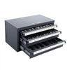 VEVOR Three-Drawer Steel Cabinet for End Mill Organization, Accommodates 1/8" to 1", Features 29 Compartments with Labels, Stackable Design for Efficient Storage