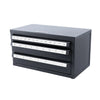 VEVOR Three-Drawer Steel Cabinet for End Mill Organization, Accommodates 1/8" to 1", Features 29 Compartments with Labels, Stackable Design for Efficient Storage