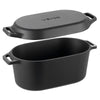 VEVOR Enameled Cast Iron Dutch Oven, 3.5 Quart Pot with Lid and Dual Handles, Heavy-Duty Durable Cookware Pan, Oven Induction Compatible up to 500℉, for Braising, Stews, Roasting, Bread Baking, Black