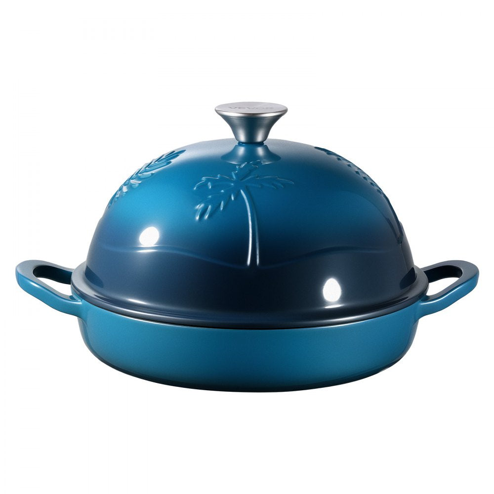 VEVOR Enameled Cast Iron Dutch Oven, 5 Quart Pot for Sourdough Bread Baking, Heavy-Duty Cookware Pan with Lid and Dual Handles, Oven Induction Compatible up to 500℉, for Cooking Roasting