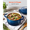 VEVOR Enameled Cast Iron Dutch Oven, 6 Quart Pot with Lid and Dual Handles, Heavy-Duty Durable Cookware Pan, Oven Induction Compatible up to 500℉, for Braising, Stews, Roasting, Bread Baking, Blue