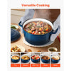 VEVOR Enameled Cast Iron Dutch Oven, 6 Quart Pot with Lid and Dual Handles, Heavy-Duty Durable Cookware Pan, Oven Induction Compatible up to 500℉, for Braising, Stews, Roasting, Bread Baking, Blue