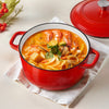 VEVOR Enameled Cast Iron Dutch Oven, 6 Quart Pot with Lid and Dual Handles, Heavy-Duty Durable Cookware Pan, Oven Induction Compatible up to 500℉, for Braising, Stews, Roasting, Bread Baking, Red