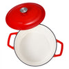 VEVOR Enameled Cast Iron Dutch Oven, 6 Quart Pot with Lid and Dual Handles, Heavy-Duty Durable Cookware Pan, Oven Induction Compatible up to 500℉, for Braising, Stews, Roasting, Bread Baking, Red
