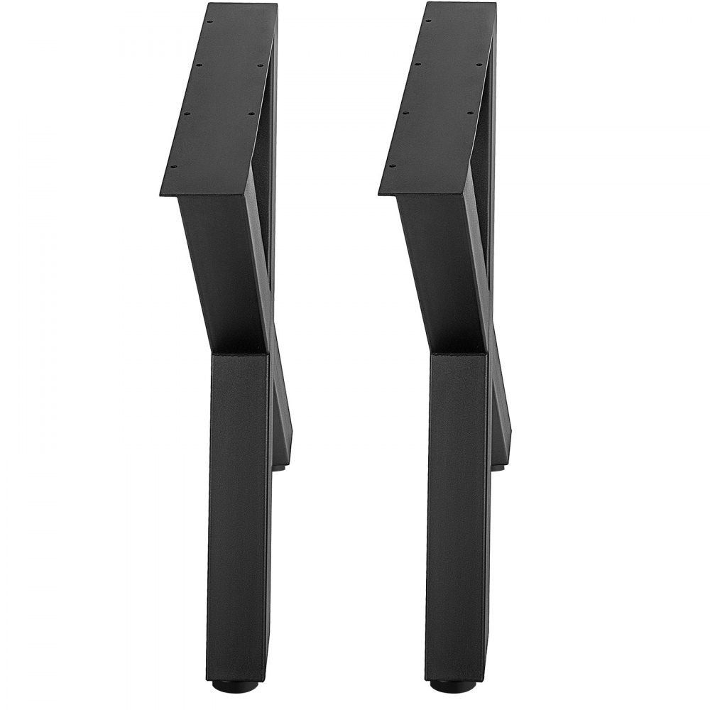 VEVOR Set of 2 Steel Table Legs, 28\'\'Height 24\'\'Wide Dining Table Legs, Heavy Duty 3.1\" Square Box Section X Frame Table Legs, 28x24x3.1 Inch Black Color Industrial Country Style Metal Dining Leg