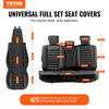 VEVOR Seat Covers, Universal Car Seat Covers Full Set Seats, Front and Rear Seat, 9pcs Faux Leather Seat Cover, Semi-enclosed Design, Detachable Headrest and Airbag Compatible, for Most Car SUV Truck