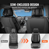 VEVOR Seat Covers, Universal Car Seat Covers Full Set Seats, Front and Rear Seat, 9pcs Faux Leather Seat Cover, Semi-enclosed Design, Detachable Headrest and Airbag Compatible, for Most Car SUV Truck