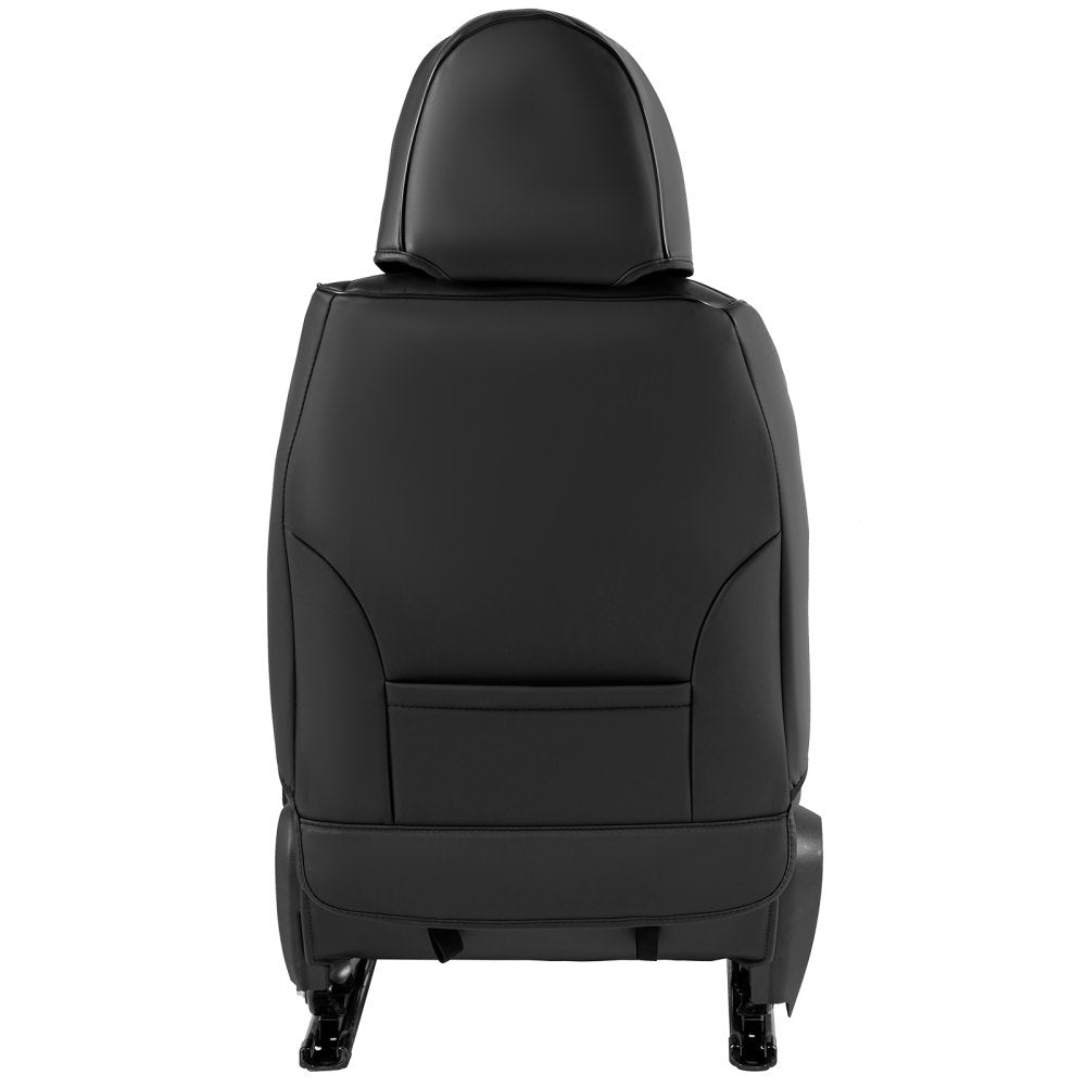 VEVOR Seat Covers, Universal Car Seat Covers Front Seats, 6pcs Faux Leather Seat Cover, Full Enclosed Design, Detachable Headrest and Airbag Compatible, for Most Cars SUVs and Trucks Black