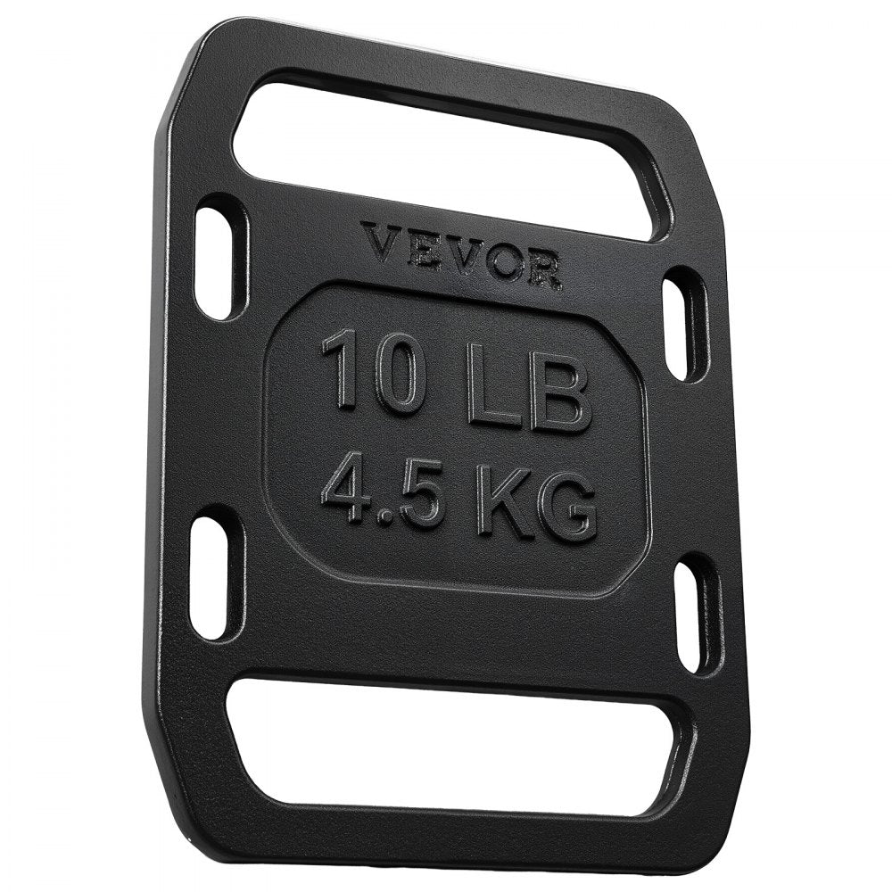 VEVOR Cast Iron Ruck Weights for Backpack, 10LB Pair Ruck Plate, Weight Plate with Smooth Handle, Textured Finish for Rucking, Hiking, Swings, Strength Training, Weightlifting, Fitness Workout