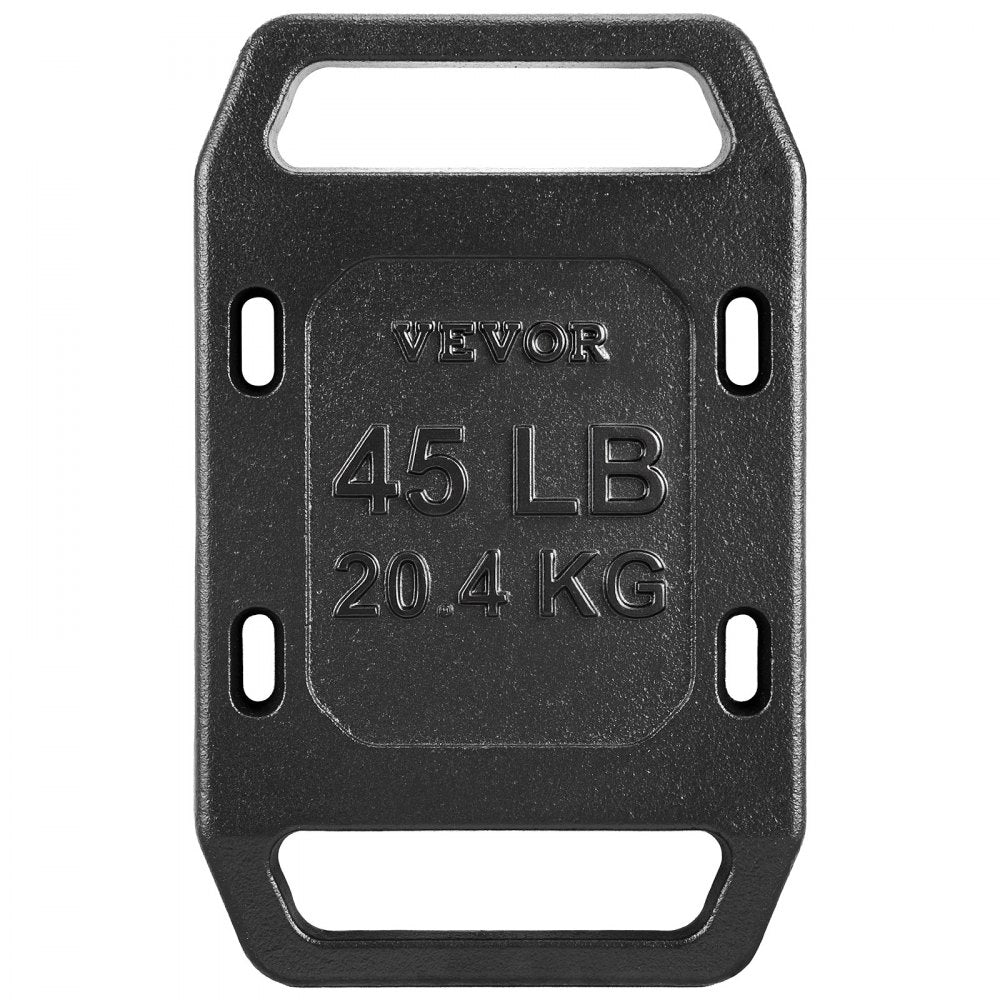 VEVOR Cast Iron Ruck Weights for Backpack, 45LB Single Ruck Plate, Weight Plate with Smooth Handle, Textured Finish for Rucking, Hiking, Swings, Strength Training, Weightlifting, Fitness Workout