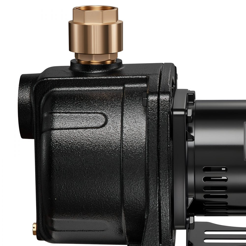 VEVOR 2 HP Shallow Well Jet Pump, 230 Volt, 5200 GPH Cast Iron Well Jet Pump, with 112 ft Max Head Lift, Check Valve, Thermal Protection, Automatic On/Off, for Garden Irrigation Lawn Sprinkler System
