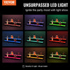VEVOR LED Lighted Liquor Bottle Display, 2 Tiers 30 Inch Commercial Illuminated Home Bar Shelf, 2 Steps Whiskey Rack Stand, Acrylic Drink Shelves with RF Remote & App Control, and Multicolor lighting