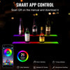 VEVOR LED Lighted Liquor Bottle Display, 2 Tiers 30 Inch Commercial Illuminated Home Bar Shelf, 2 Steps Whiskey Rack Stand, Acrylic Drink Shelves with RF Remote & App Control, and Multicolor lighting