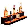VEVOR LED Lighted Liquor Bottle Display, 2 Tiers 30 Inch Commercial Illuminated Home Bar Shelf, 2 Steps Whiskey Rack Stand, Acrylic Drink Shelves with RF Remote & App Control, and Multicolor lighting