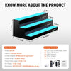 VEVOR LED Lighted Liquor Bottle Display, 3 Tiers 30 Inch Commercial Illuminated Home Bar Shelf, 3 Steps Whiskey Rack Stand, Acrylic Drink Shelves with RF Remote & App Control, and Multicolor lighting