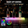VEVOR LED Lighted Liquor Bottle Display, 1 Tier 24 Inch Wall Mounted Whiskey Rack Stand, 1 Step Commercial Illuminated Home Bar Shelf, Acrylic Drinks lighting Shelves with RF Remote & App Control