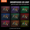 VEVOR LED Lighted Liquor Bottle Display, 2 Tiers 24 Inch Commercial Illuminated Home Bar Shelf, 2 Steps Whiskey Rack Stand, Acrylic Drink Shelves with RF Remote & App Control, and Multicolor lighting