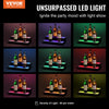 VEVOR LED Lighted Liquor Bottle Display, 2 Tiers 16 Inch Commercial Illuminated Home Bar Shelf, 2 Steps Whiskey Rack Stand, Acrylic Drink Shelves with RF Remote & App Control, and Multicolor lighting
