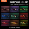 VEVOR LED Lighted Liquor Bottle Display, 2 Tiers 48 Inch Commercial Illuminated Home Bar Shelf, 2 Steps Whiskey Rack Stand, Acrylic Drink Shelves with RF Remote & App Control, and Multicolor lighting