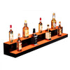 VEVOR LED Lighted Liquor Bottle Display, 2 Tiers 48 Inch Commercial Illuminated Home Bar Shelf, 2 Steps Whiskey Rack Stand, Acrylic Drink Shelves with RF Remote & App Control, and Multicolor lighting