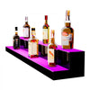 VEVOR LED Lighted Liquor Bottle Display, 2 Tiers 48 Inch Commercial Illuminated Home Bar Shelf, 2 Steps Whiskey Rack Stand, Acrylic Drink Shelves with RF Remote & App Control, and Multicolor lighting