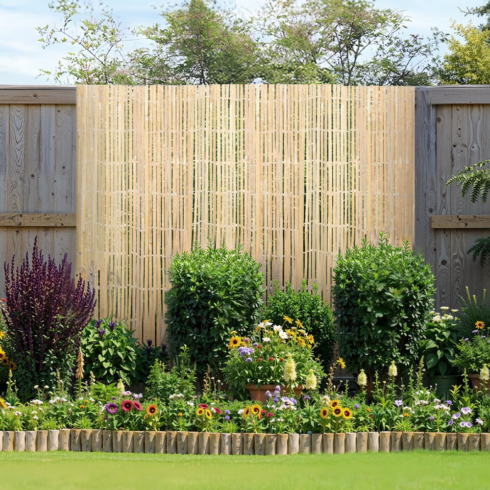 VEVOR Natural Bamboo Fence Privacy Screen, Eco-Friendly Privacy Bamboo Slat Fence, 6 ft H x 13 ft L Decorative Bamboo Screen Panel, for Garden, Backyard, Balcony, Patio, Pool Side