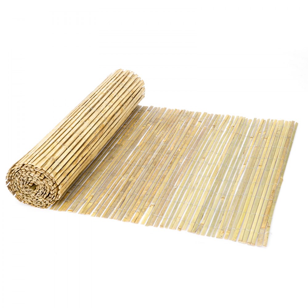 VEVOR Natural Bamboo Fence Privacy Screen, Eco-Friendly Privacy Bamboo Slat Fence, 6 ft H x 13 ft L Decorative Bamboo Screen Panel, for Garden, Backyard, Balcony, Patio, Pool Side