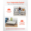 VEVOR Twin Size Daybed Frame, Height Adjustable Day Bed with Trundle, Heavy Duty Metal Platform Bed Frame with LED Light and Charging Station, Twin Daybed with Metal Slats for Living Room, Bedroom
