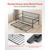 VEVOR Twin Size Daybed Frame, Height Adjustable Day Bed with Trundle, Heavy Duty Metal Platform Bed Frame with LED Light and Charging Station, Twin Daybed with Metal Slats for Living Room, Bedroom